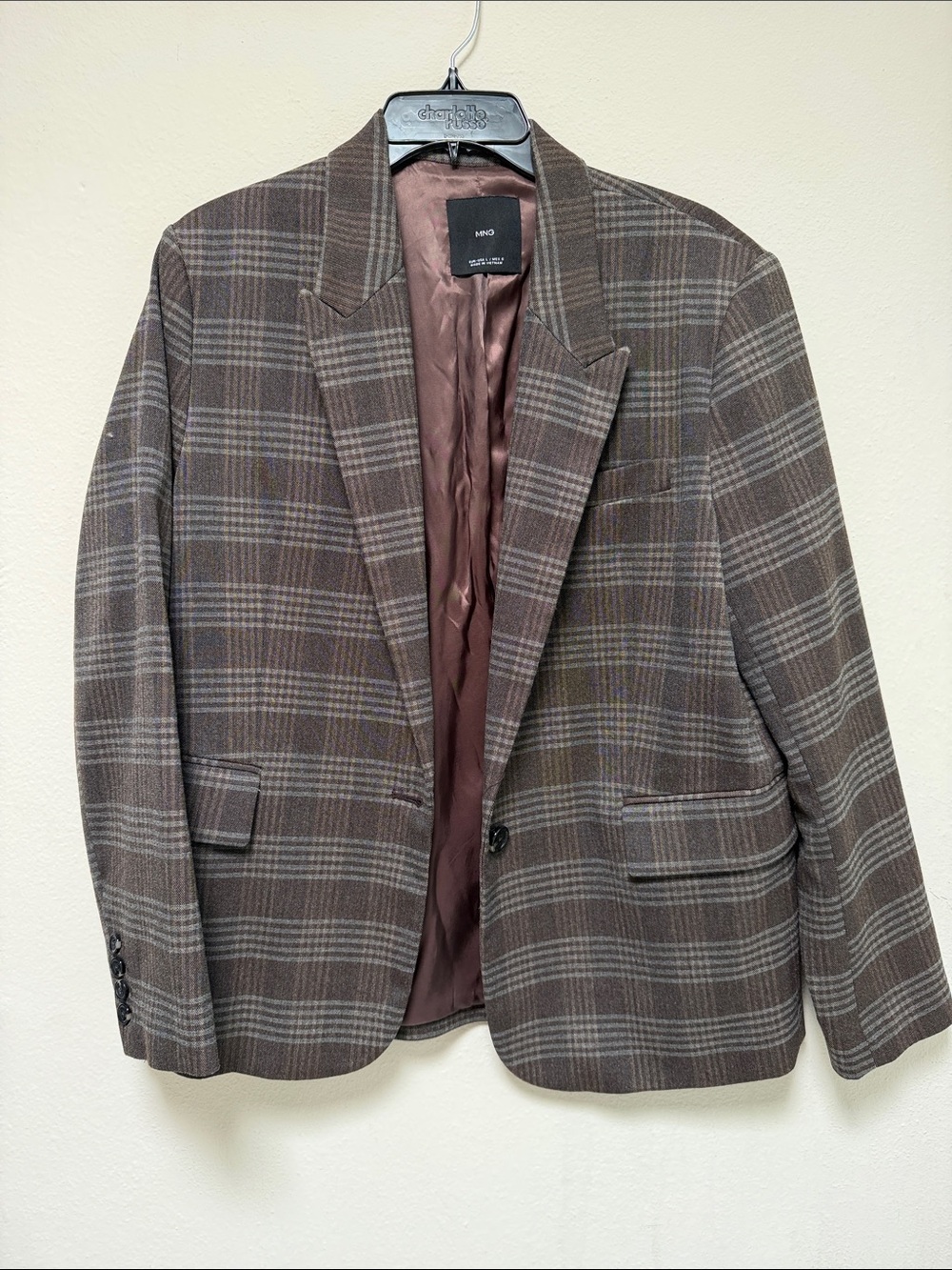 Women Brown Plaid  Blazer - Classic Tailored Fit